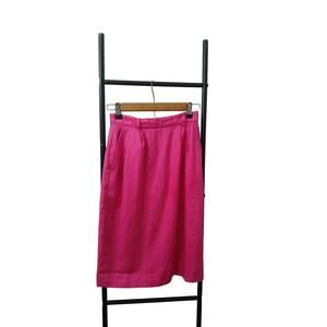 Lord & Taylor Pink Pencil Style Skirt Pockets Lined Linen Dressy Rear Zip sz 4